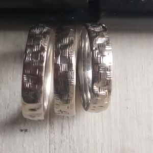 3pc 14k Elegant Textured Women's Rings